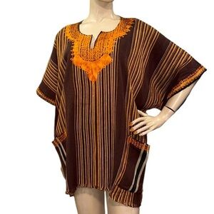 Vintage Boho Ethnic Indie Woven Stripe Top